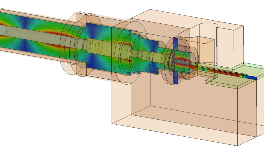 Ansys HFSS. Волноводные фильтры в HFSS. Волноводный делитель мощности на 4. Ансис студио СВЧ.